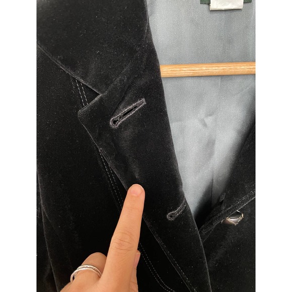 J. Crew Beautiful Velvet Vintage Style Blazer Single Breast Black 2P - Picture 10 of 10